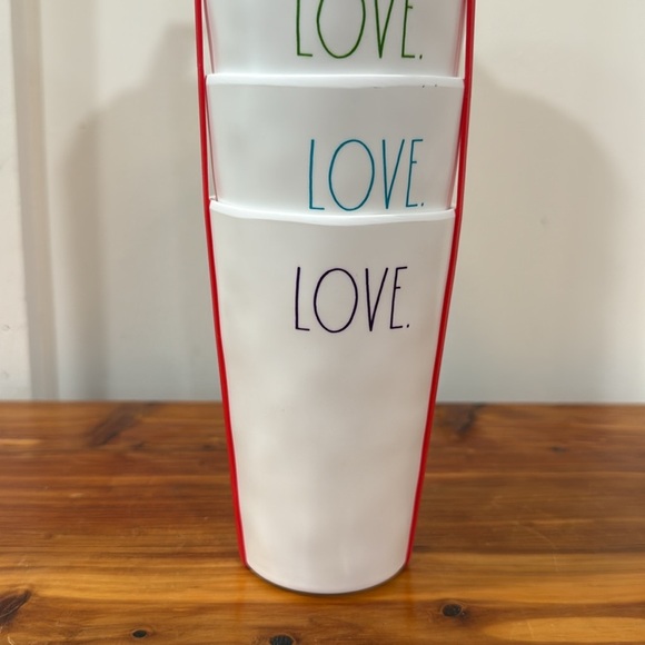 NWT Rae Dunn Melamine Colorful LOVE Stacking Cups - Picture 3 of 5